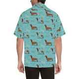 Dachshund decorative background Men's All Over Print Hawaiian Shirt