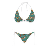 cute brown sea otters ornamental seaweed corals gr Sexy Bikinis Two-Piece Swimsuits
