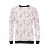 Hand drawn ice cream pattern Women's Crew Neck Sweatshirt