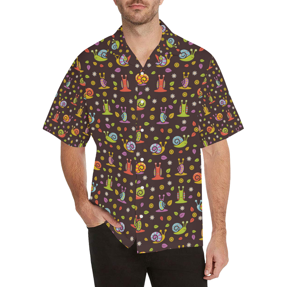 Snail Pattern Print Design 02 Men's All Over Print Hawaiian Shirt (Model T58)