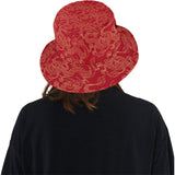 Gold dragons red background Unisex Bucket Hat
