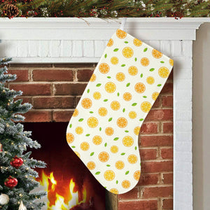 oranges leaves pattern Christmas Stocking