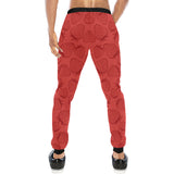 strawberry pattern red background Unisex Casual Sweatpants