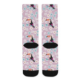 Beautiful toucan flower leaves Crew Socks