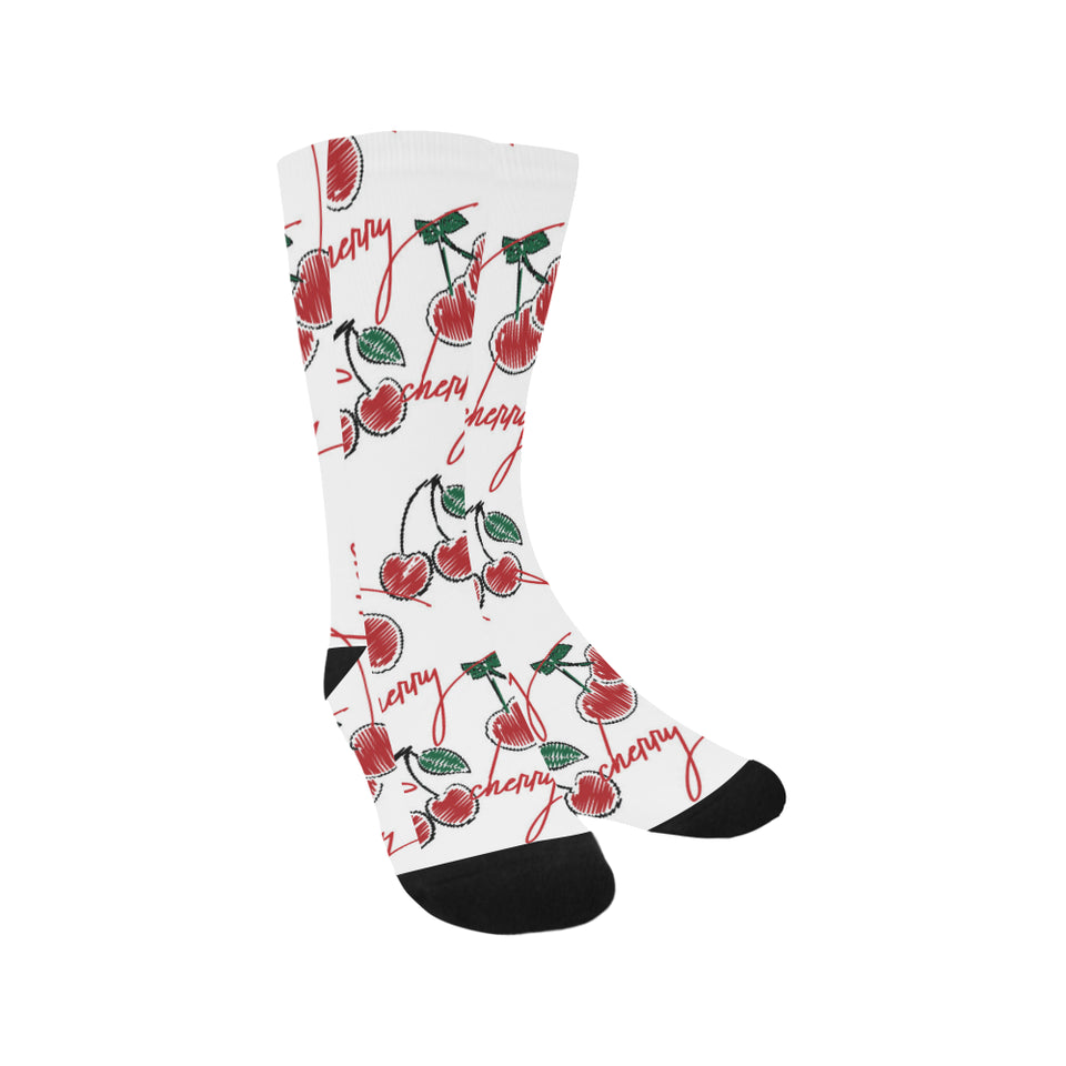 Hand drawn cherry pattern Crew Socks