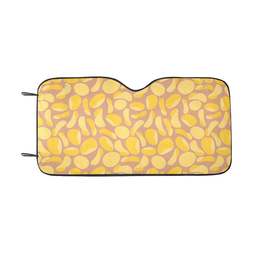 Potato Chips Pattern Print Design 01 Car Sun Shade