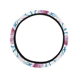 Purple seahorse blue coral pattern Car Steering Wheel Cover