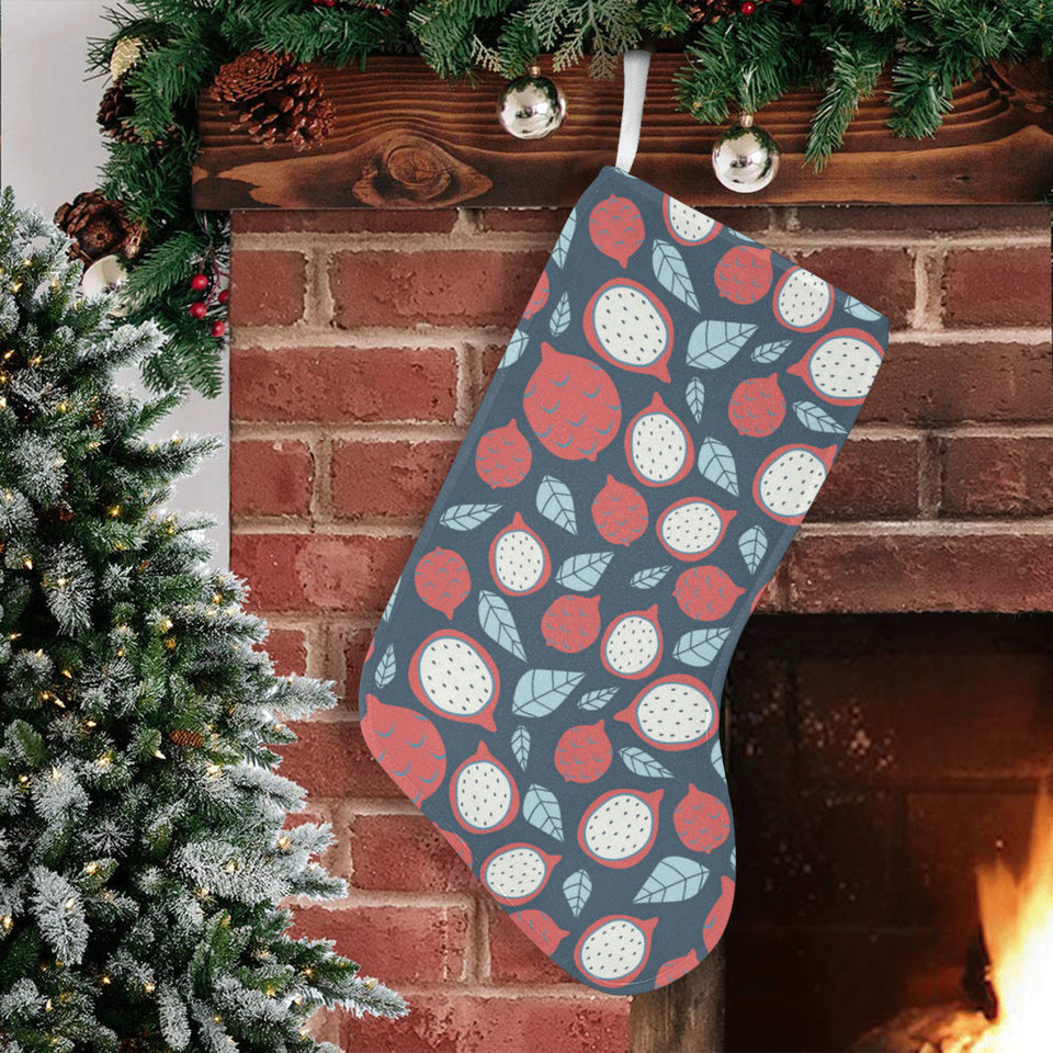 dragon fruits dark blue background Christmas Stocking