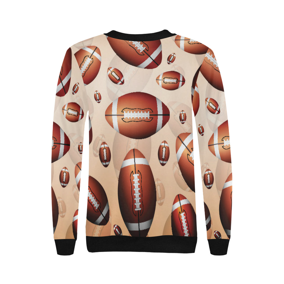 American football ball design pattern Women's Crew Neck Sweatshirt