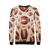 American football ball design pattern Women's Crew Neck Sweatshirt