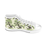 Bonsai pattern Men's High Top Canvas Shoes White