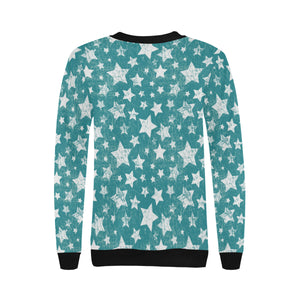 Vintage star pattern Women's Crew Neck Sweatshirt