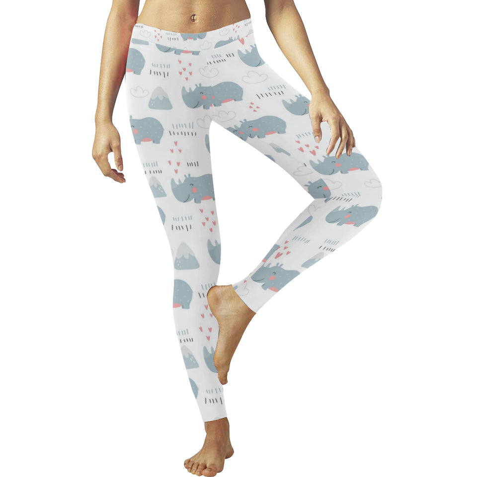 cute rhino heart pattern Women's Legging Fulfilled In US