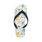 Cute elephants palm tree flower butterfly pattern Unisex Flip Flops