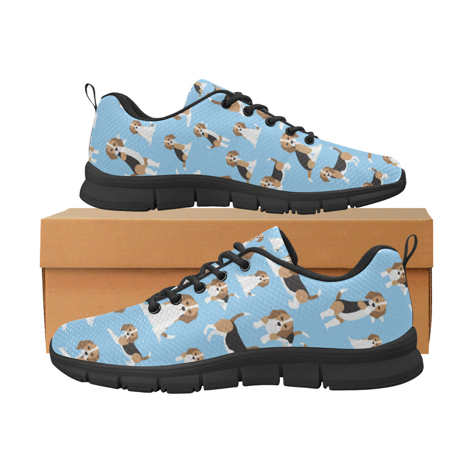 Beagle dog blue background pattern Men's Sneaker Shoes