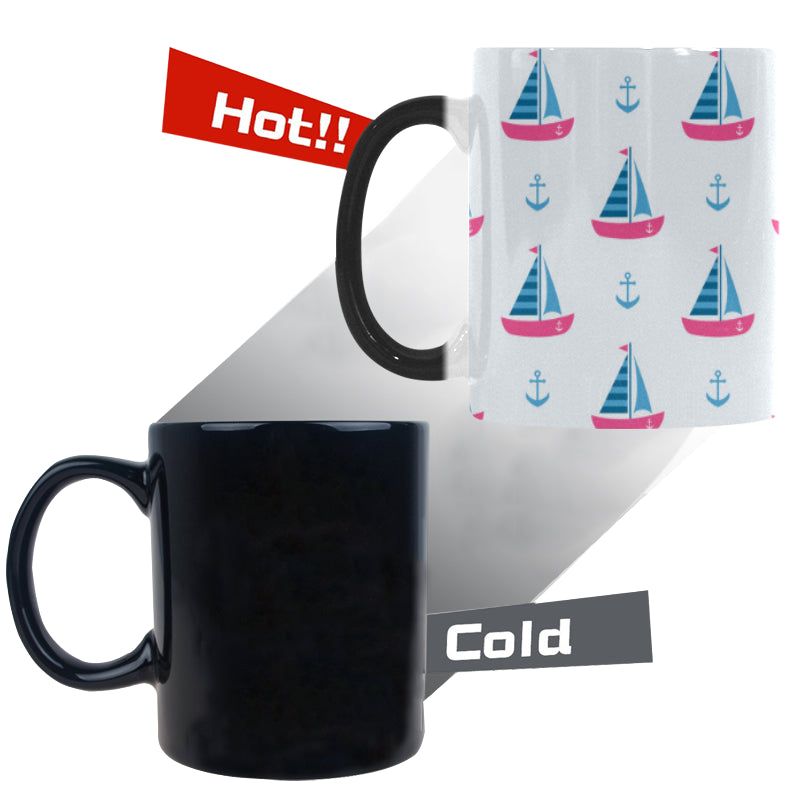 Sailboat anchor pattern Morphing Mug Heat Changing Mug
