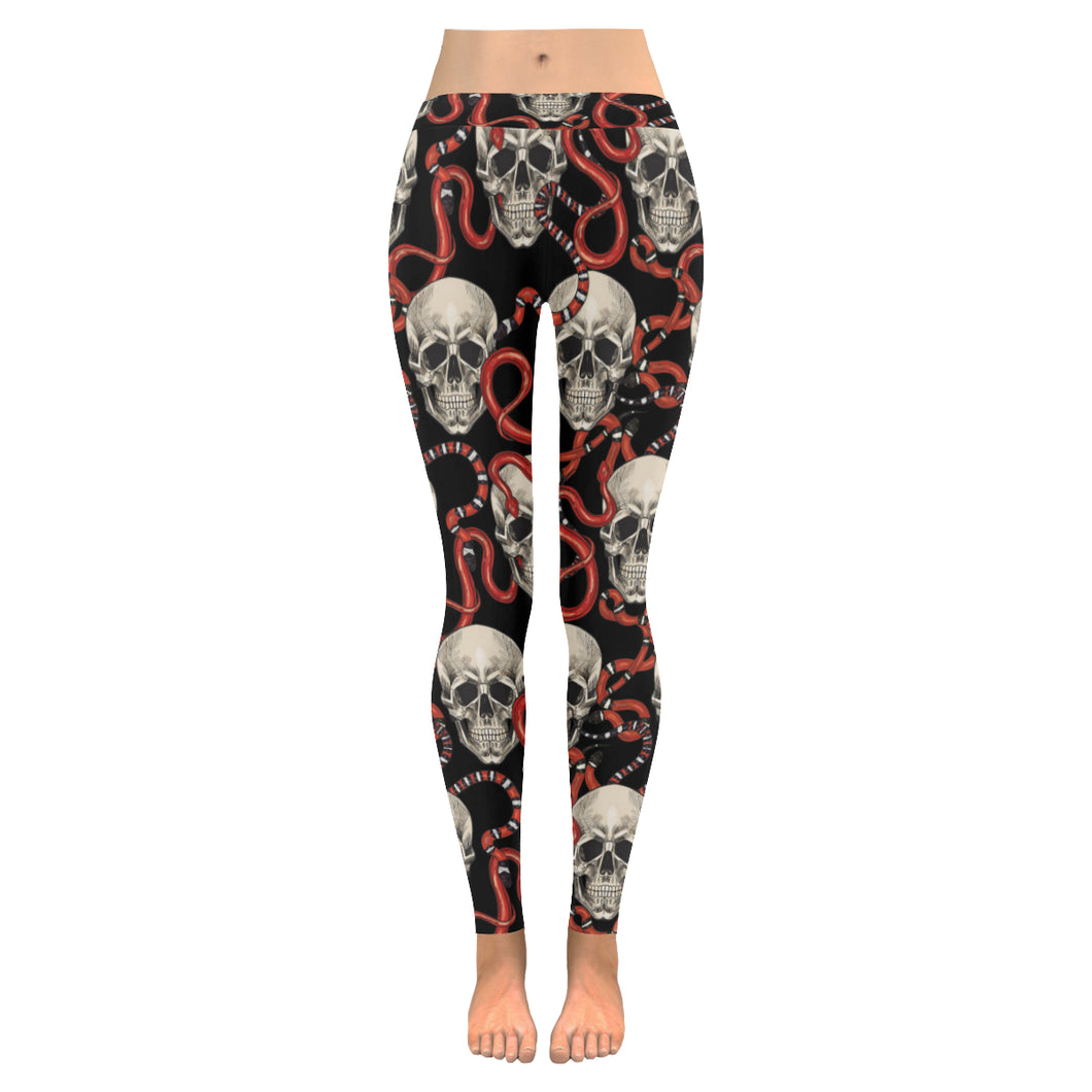 Red snake skull pattern Women's Legging Fulfilled In US