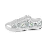 Hand drawn Koala leaves pattern Men's Low Top Canvas Shoes White