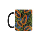 Colorful papaya tropical leaves Morphing Mug Heat Changing Mug