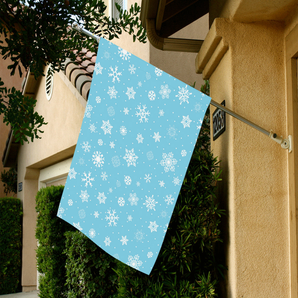 Snowflake pattern blue background House Flag Garden Flag