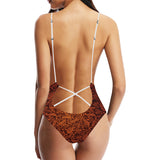 cacao beans tribal polynesian pattern Women's One-Piece Swimsuit