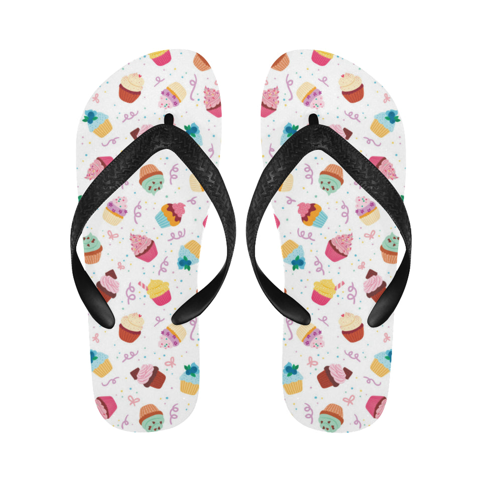 Cake cupcake design pattern Unisex Flip Flops