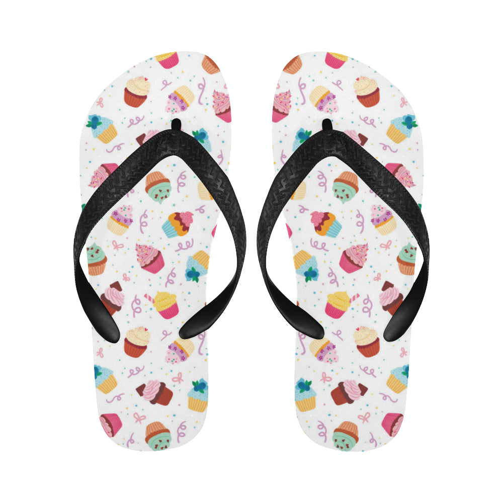 Cake cupcake design pattern Unisex Flip Flops