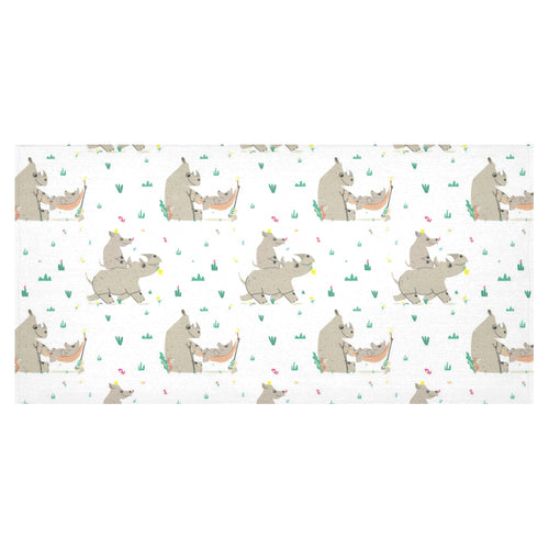 Cute Rhino pattern background Tablecloth