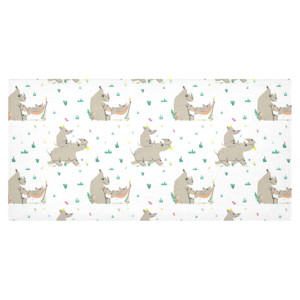 Cute Rhino pattern background Tablecloth