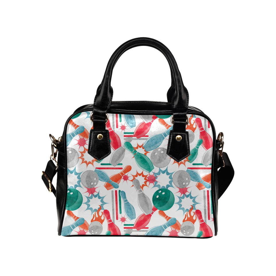 Watercolor bowling pattern Shoulder Handbag
