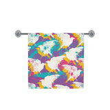 Colorful crow illustration pattern Bath Towel