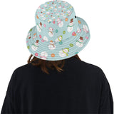 Cute snowman snowflake pattern Unisex Bucket Hat