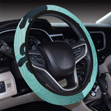 Sea turtle with blue ocean backgroud Car Steering Wheel Cover