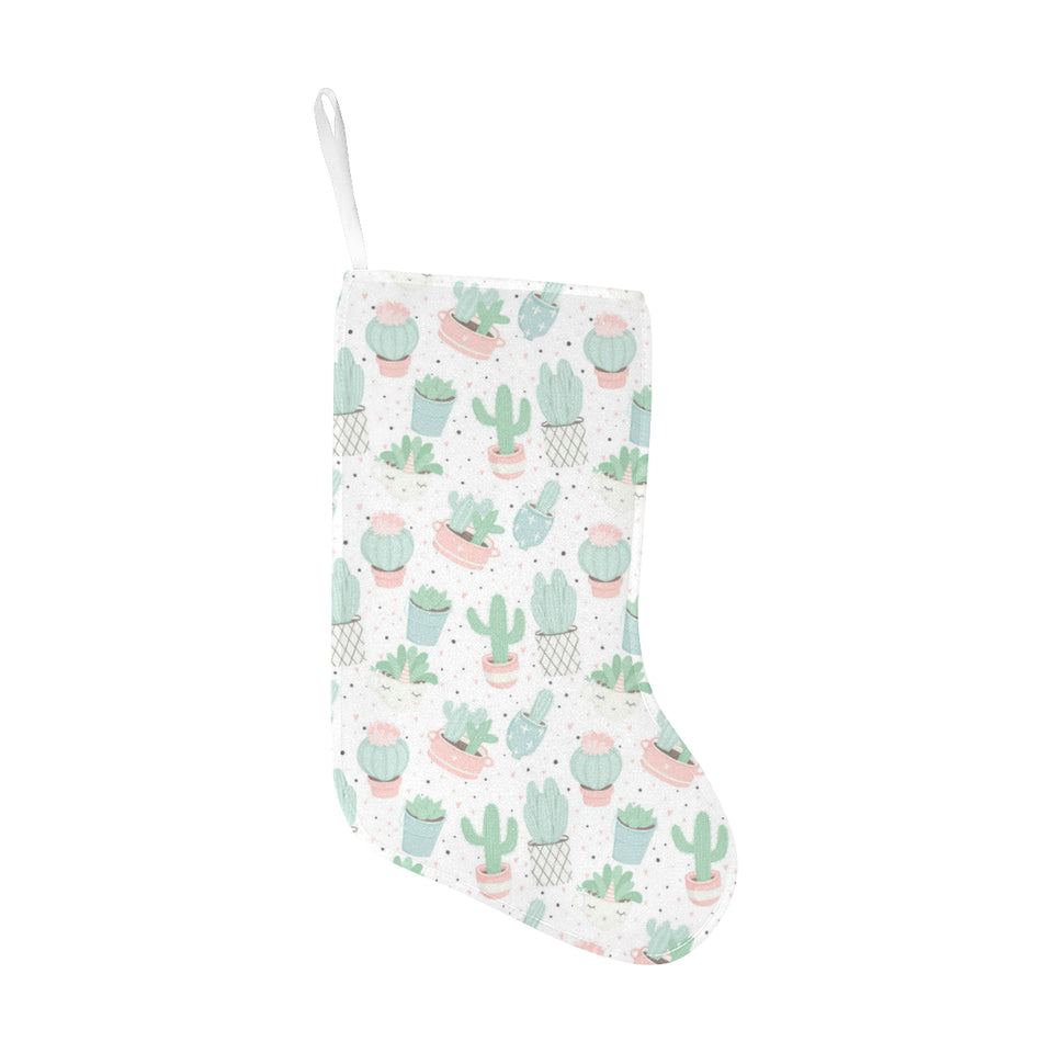 Pastel color cactus pattern Christmas Stocking