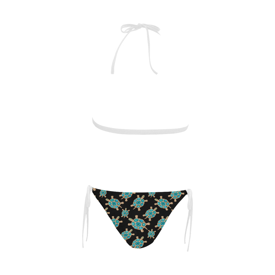 Sea turtle blue stone pattern Sexy Bikinis Two-Piece Swimsuits