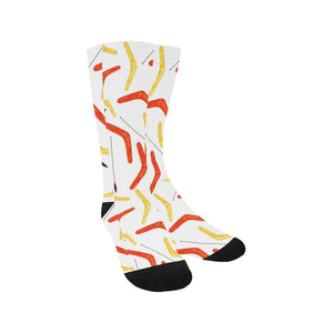 Waterclor boomerang Australian aboriginal ornament Crew Socks