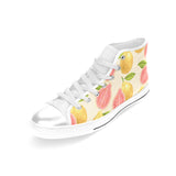 Beautiful guava pattern Women's High Top Canvas Shoes White