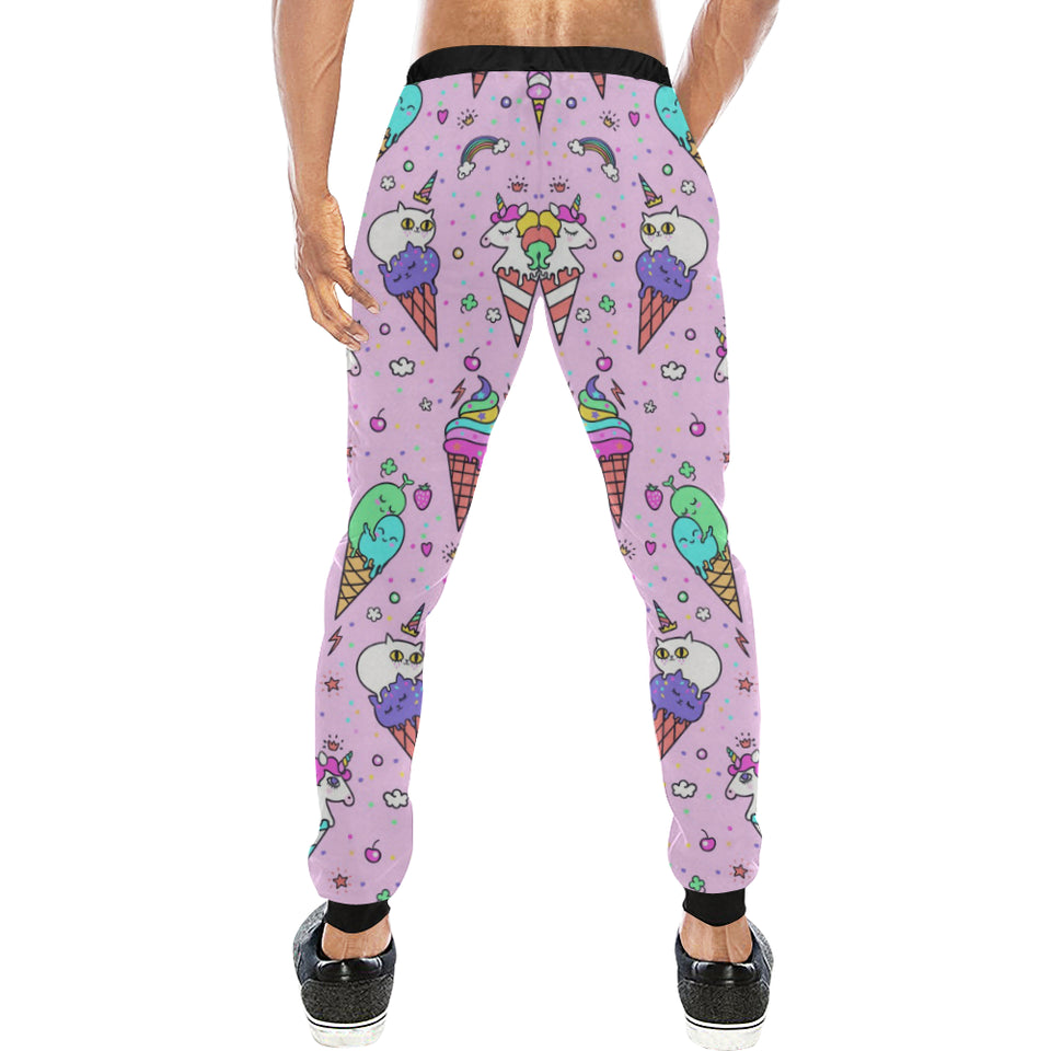 Cute ice cream cone animal pattern Unisex Casual Sweatpants