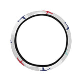 Airplane cloud grey background Car Steering Wheel Cover