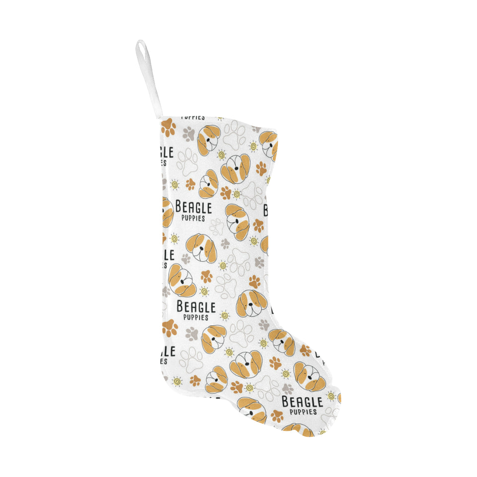 Cute beagle dog pattern background Christmas Stocking
