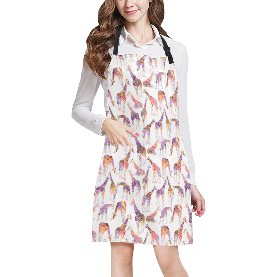 Giraffe Pattern Print Design 02 All Over Print Adjustable Apron