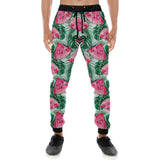 Watermelons tropical palm leaves pattern Unisex Casual Sweatpants