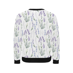 Hand painting Watercolor Lavender Men's Crew Neck Sweatshirt