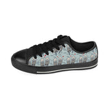 Lovely Sea Otter Pattern Men's Low Top Canvas Shoes Black