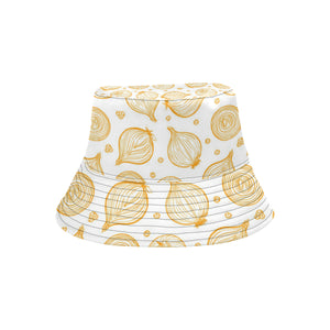 hand drawn onion pattern Unisex Bucket Hat