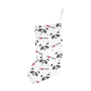 Hand Drawn faces of pandas pattern Christmas Stocking
