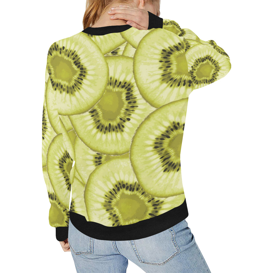 Sliced kiwi pattern Women's Crew Neck Sweatshirt