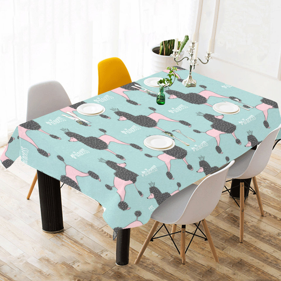 poodle dog green background Tablecloth