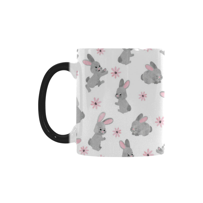 Watercolor cute rabbit pattern Morphing Mug Heat Changing Mug