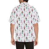 cute mermaid dolphin fish starfish pattern Men's All Over Print Hawaiian Shirt